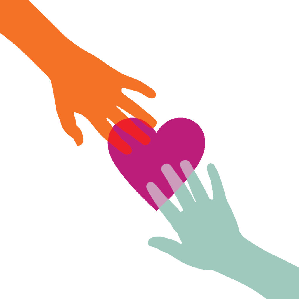 two Hands Touching a Heart